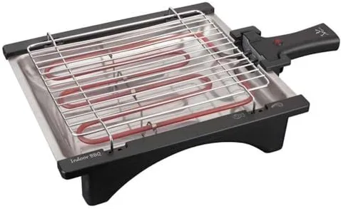 Jata BQ95 Electro Barbacoa Perfecto Para Dos Personas Sin Humos Ni Olores Desmontable Parrilla con 2 Alturas Bandeja de acero Inoxidable Cocina Sano con Agua [Clase de eficiencia energética A]