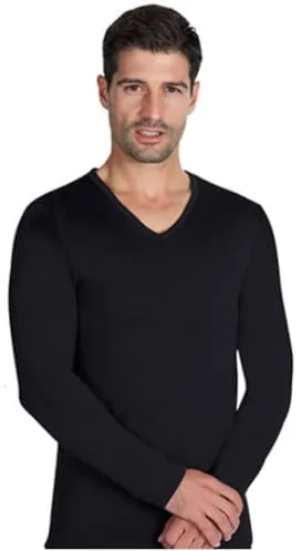 YSABEL MORA Camiseta Interior Térmica Cuello Pico Manga Larga Hombre Retención de Calor y Comodidad para Invierno con Tecnología Térmica y Ajuste