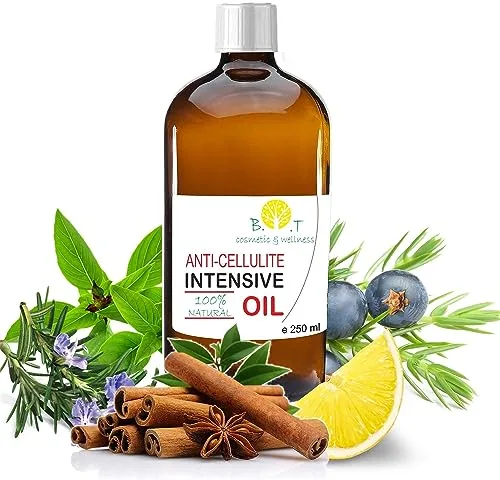 Aceite Anticelulitico Reductor Potente, Revelación Verano 2024, Adelgazante Profesional 100% Natural, Penetra 6 veces mejor que una crema anticelulítica, 6 X más resultados, Prevención Estrías, 250 ml