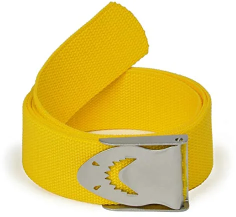 Best Divers, Zi0130s - Cinturón para plomos, Hebilla de Acero Inoxidable, tiburón Amarillo, Unisex, Talla única