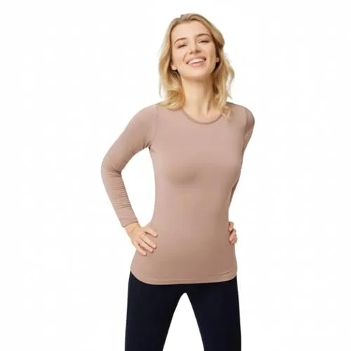 YSABEL MORA - Camiseta Interior Térmica Manga Larga, Ropa Interior de Invierno, Diseño Mediterráneo, Fabricada en Materiales Adaptables, Sostenible, Hecho en Valencia