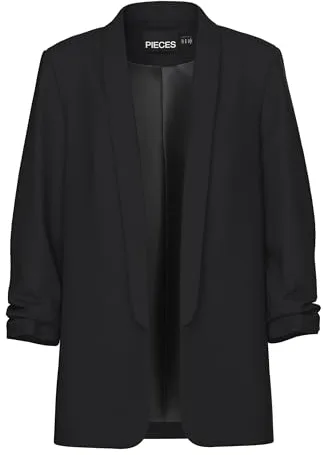 PIECES Pcboss 3/4 Blazer Noos, Chaqueta de traje Mujer, Negro (Black Black), 42 (Talla del fabricante: Large)