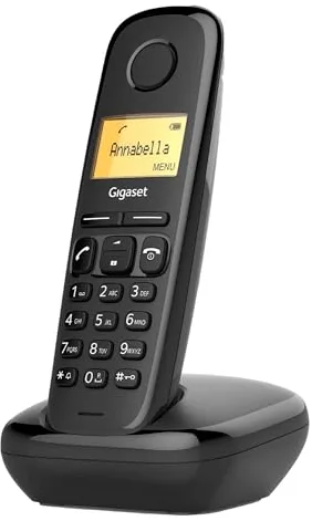 Gigaset A170 - Teléfono DECT inalámbrico - Pantalla Gráfica Iluminada - Fácil de Usar - Instalación Sencilla, Color Negro [Versión Española]