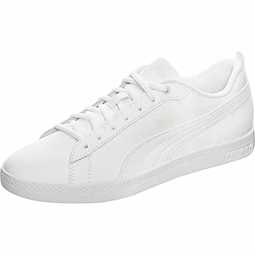 PUMA Women Puma Smash Wns v2 L Sneakers, Puma White-Puma White, 38 EU