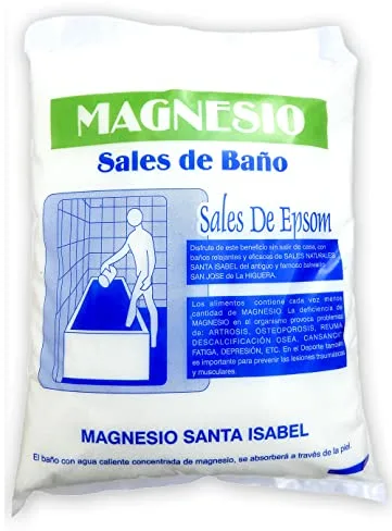 Sales de Epsom Naturales 4,5 Kg. Magnesio Santa Isabel del antiguo Balneario del Yacimiento de La Higuera. Baño y Cuidado Personal.