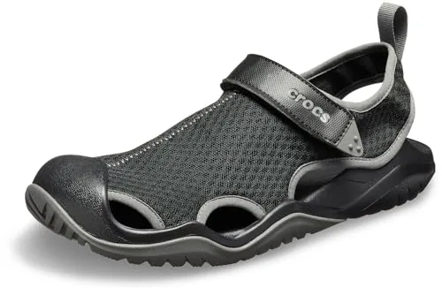 Crocs Hombre Swiftwater Mesh Deck Sandal M Sandalia, Black, 46/47 EU