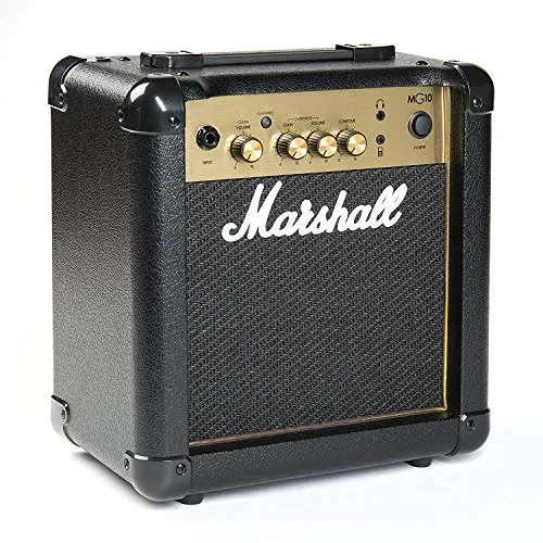 Marshall MG10G Amplificador de práctica adecuado para guitarra eléctrica, negro y dorado
