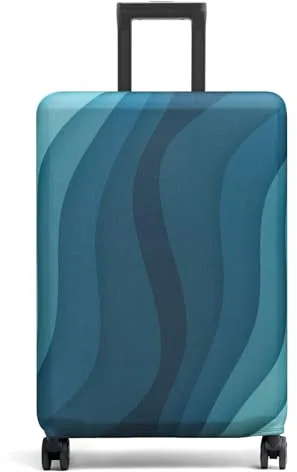 Youth Union - Funda de Maleta de 18 a 32 Pulgadas, Fibra de carbón de bambú Luggage Cover de poliéster Transparente Viaje Luggage Trolley Case Cover Protector, Ondulación Verde, L, Viaje