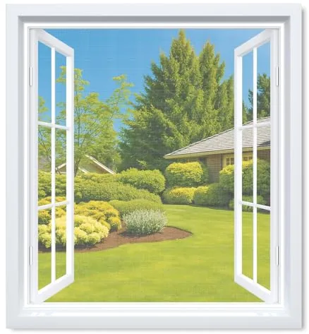 MYCARBON 2 Pcs Mosquitera para Ventana Autoadhesiva 150x180cm Blanca Anti Insectos Cortable con Cuchillo