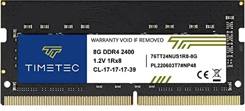 Timetec 8GB DDR4 2400MHz (DDR4-2400) PC4-19200 (PC4-2400T) No ECC Sin búfer 1.2V CL17 1Rx8 Single Rank 260 Pin SODIMM Laptop Notebook PC Computadora Módulo de Memoria RAM Actualización (8GB)