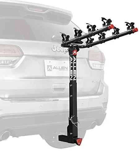 Allen Sports Portabicicletas Deluxe para 4 Bicicletas montado en Enganche de Bloqueo, Modelo 542QR, Negro