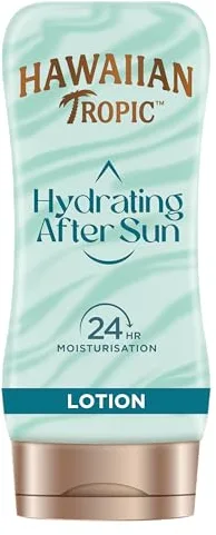 Hawaiian Tropic Hydrating After Sun - Loción Hidratante Ultra Ligera para Después de la Exposición al Sol, Fragancia de Coco y Papaya - 180 ml (Individual)