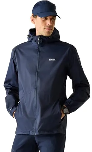 Regatta Chubasquero impermeable con capucha ligera y transpirable Jackets Waterproof Shell, Hombre, Navy, XL