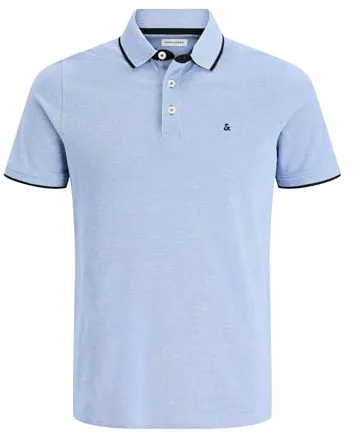 JACK & JONES Jjepaulos Polo Ss , Hombre, Azul (Bright Cobalt Detail Slim Fit), XLarge