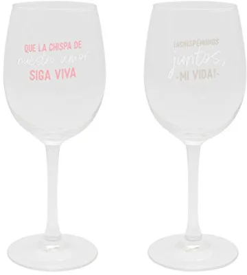 Mr Wonderful Woa08920Es Set De 2 Copas De Vino Para Brindar (Y Lo Que Surja), Multicolor, 360 Mililitros.