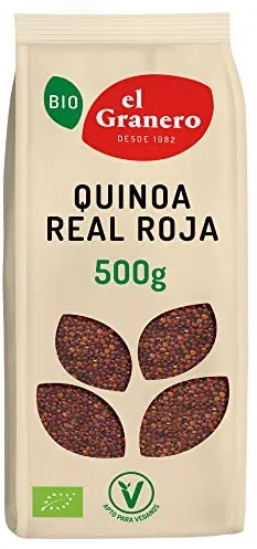 El Granero Integral - Quinoa Real Roja - 500 g - Alto contenido en Proteínas, Fibra y Minerales - Favorece la Salud Digestiva - Ideal para Añadir a tu Dieta - Apta para Veganos