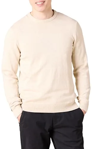 Amazon Essentials Suéter de cuello redondo para hombre (disponible en tallas grandes y altas), color avena jaspeado, talla L