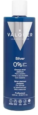 VALQUER Silver Platinum Champú Matizador Violeta | Mantiene el Color y Neutraliza Tonos Amarillos o Anaranjados del Cabello Rubio o Claro | Con Malaquita y Vitaminas | 400 ml