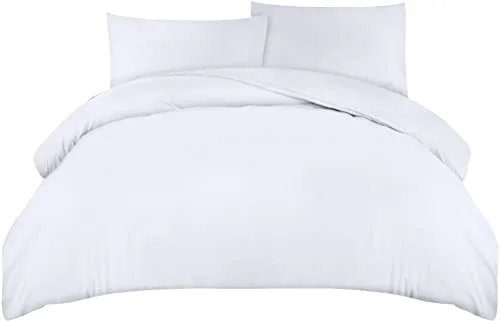 Utopia Bedding Funda Nordica Cama 150 - Microfibra Juego de Funda Edredon 230x220 cm y 2 Fundas de Almohada 50x75 cm (Blanco)