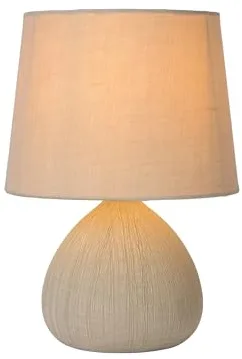 LUCIDE RAMZI - Lámpara de mesa - Ø 18 cm - 1xE14 - Beige