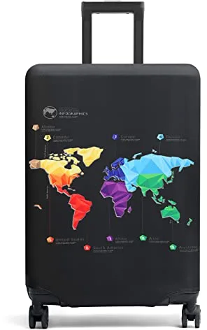 Youth Union Cubierta de Equipaje Funda de Maleta 18-32 Pulgadas de Fibra de carbón de bambú Cubierta de Equipaje Poliéster Equipaje de Viaje Cubierta de la Caja Protectora (Color 6, M)