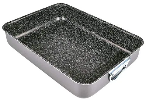 Alluflon Tradizione Italia, Bandeja para el Horno, Fuente con Superficie de Piedra, Revestimiento Antiadherente y Antirayaduras, Apta para el Lavavajillas, Medidas, 37 x 26.5 x 7 cm