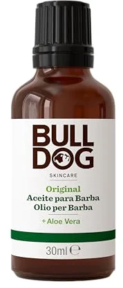 Bulldog Skincare For Men Original Aceite Barba - Hidratante facial, Marrón, 30 ml (Paquete de 1)
