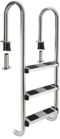 Arebos – Acero Inoxidable Escalera para Piscina de | 3 o 4 peldaños | con antirutschpads en los peldaños