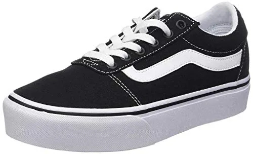 Vans Ward Platform, Zapatillas Mujer, Canvas Black White, 40 EU