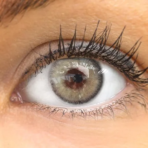 GLAMLENS lentillas de color -gris Mirel Grey + contenedor. 1 par (2 piezas) - 90 Días - Sin Graduación - 0.00 dioptrías - blandos - Lentes de contacto grises de hidrogel de silicona