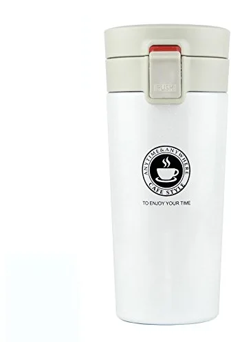 SLOSH Vaso Termico Café Termo Taza Termica Viaje Para Llevar Sin Bpa (Blanco)