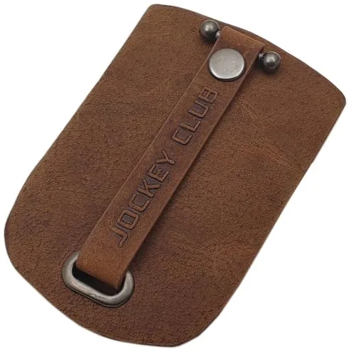 myledershop Cuero Estuches de llave 1 compartimento con un llavero retráctil en marrón o coñac (Coñac)