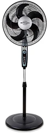 Orbegozo SF 0149, Ventilador de pie, 60 W, 3 velocidades, oscilante, silencioso, cabezal inclinable, altura regulable hasta 128 cm, rejilla de seguridad, tamaño de aspas 40 cm, color negro