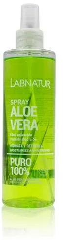 Labnatur Spray ALOE VERA 100% PURO - Ecológico y Vegano - Hidrata, Calma y Refresca - After Sun - Cabello y Piel Sensible o Irritada - Rápida Absorción - Fabricado en España - 250 ml