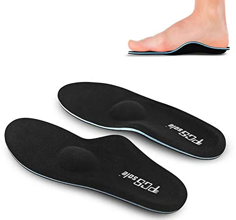 PCSsole La plantilla apoya la plantilla ortopédica funcional suave del pastel del alto arco, pie plano de la inserción, fascitis plantar, dolor de pie negro EU43-44(28cm)
