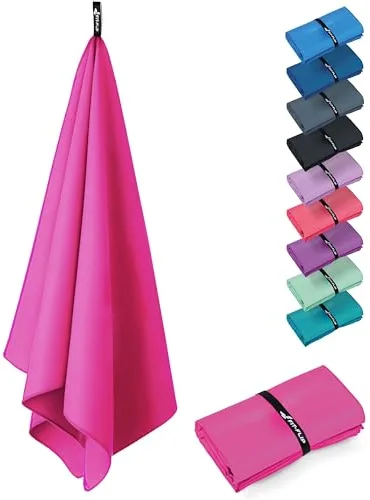 Fit-Flip Toalla Microfibra Gimnasio - compacta, Ultraligera y de Secado rápido – Toallas para Gym, Piscina, Viaje, Natacion y Playa Grande (1x 30x50cm Rosa Vino)