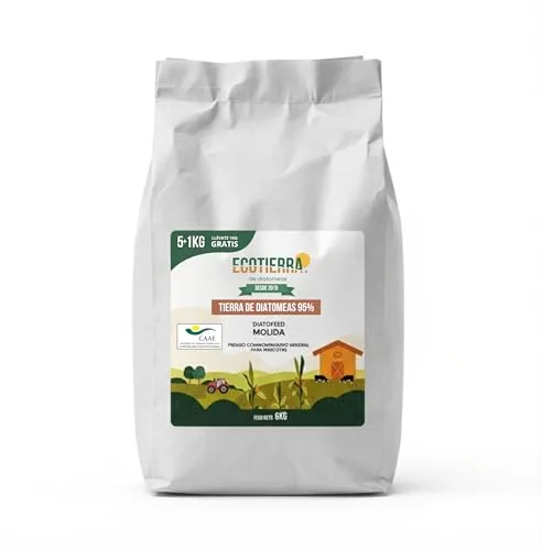 ECO Tierra de Diatomeas® 6kg Ecológica – Grado Alimenticio para Animales Sin Calcinar – Diatofeed Molida Certificada para Producción Ecológica – Seguridad, Calidad y Compromiso Desde 2015