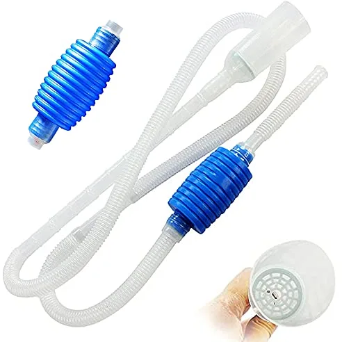 BPS® Limpiafondos Acuario Accesorio Sifón Limpieza Pecera Tubo Saca Agua Bomba Manual Cambiador el Agua 2 Dimensiones 170/207cm para Elegir (Blanco 170cm) BPS-6594 * 1