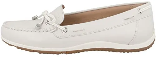 Geox D Vega Moc B, Mocasines para Mujer, Blanco (Off White), 38 EU