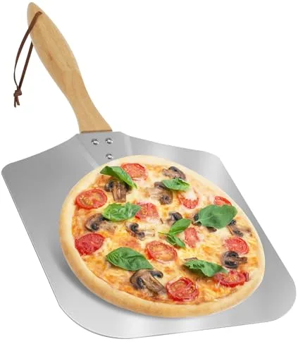 onlyfire Pala de Pizza de aluminio con mango de madera, 30,5 cm x 35,6 cm (12 "x14)