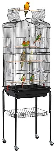 Yaheetech Jaula para Pájaros Jaula de Aves Canarios 46 x 35,5 x 162 cm