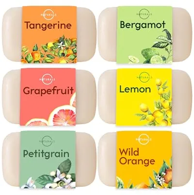 O Naturals Jabones Naturales Aroma Cítricos con Coco y Vitamina C - Jabon Facial o Corporal Organico Jabon de Manos Vegano Jabones para Regalar 6 Pastilla Jabon Arom‡tico Ecol—gico Artesanal