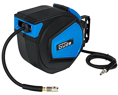 Güde Carrete de manguera automático 2882, 15 m (12 bares máx. presión de trabajo, 9,5 mm de diámetro interior, 3 mm de grosor de pared)