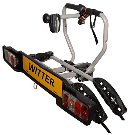 Witter ZX202EU Portabicicletas Atornillable Montado en Bola de Remolque; para 2 Bicicletas; Carga 34 kg; Panel Luminoso con Enchufes de 13-Pines