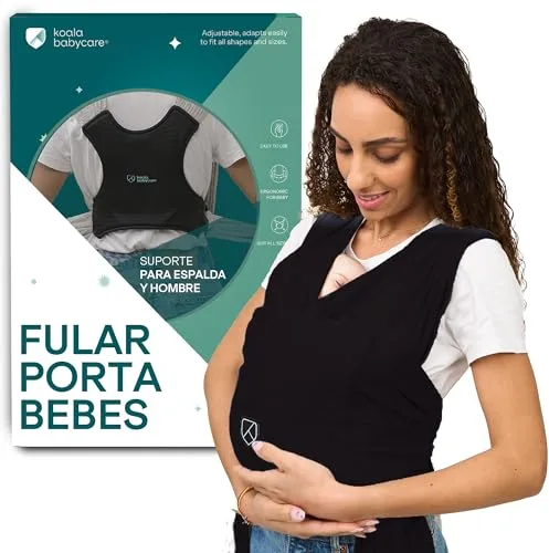 Koala Babycare - Fular Portabebés elastico fácil de usar y colocar, unisex ajustable, mochila multiusos apropiada hasta 9 kg. Diseño Registrado KBC®