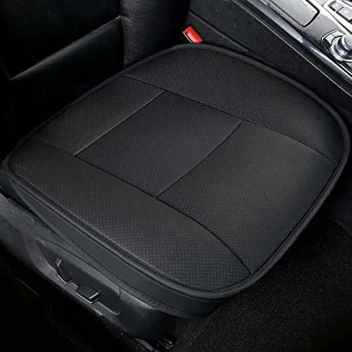 LUOLLOVE Funda Asiento Coche Universale, Interior de Lujo del Coche Funda Coche Asiento Delantero Súper Suave Cómodo,Protector Asiento Coche de Cuero de la PU (1 Pieza Negro)