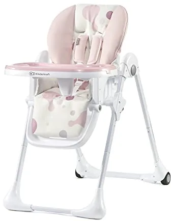 kk Kinderkraft Trona Bebé Ajustable Yummy, Bandeja, Hasta 3 Años, Rosa
