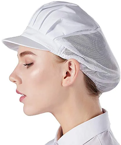 Nanxson 3pcs Unisex Malla de color sólido Taller industrial Sombreros de cocina protectores de trabajo Red de cabello CF9033 (Negro, Grande) (Negro, Talla única) (BLANCO)