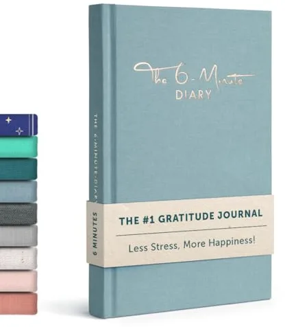6-Minuten Diario de Gratitud (Inglés) - Más Bienestar y Autoconocimiento + Diario Personal - Mindfulness, Meditación, Journaling Notebook para Adultos 2025