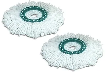 Leifheit Ersatzkopf Mop Juego de 2 Cabezales de Repuesto para Disco, icrofibra, Blanco, 44.5 x 35 x 27 cm